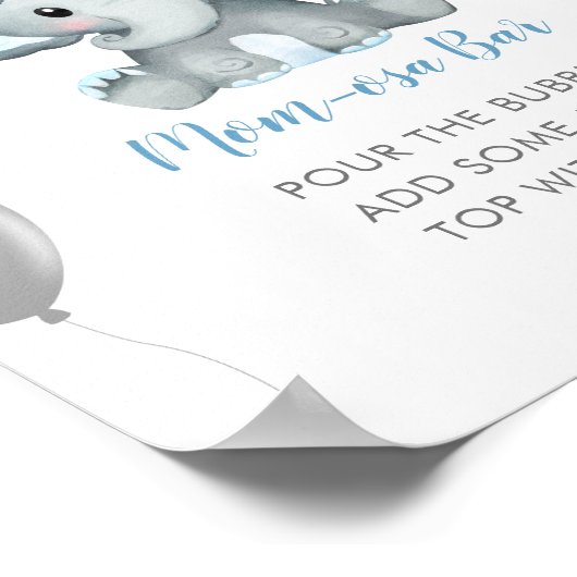 Baby shower Momosa Bar Waterverf Poster (Hoek)