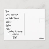 Baby shower monogram aangepaste naam minimaal briefkaart (Achterkant)