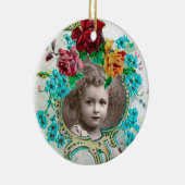BABY SHOWER Monogram Blue Aquamarine PhotoTemplate Keramisch Ornament (Rechts)