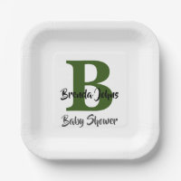 Baby shower Monogram Bos Groen Oerwoud Thema