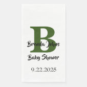 Baby shower Monogram Bos Groen Oerwoud Thema Servet (Voorkant)