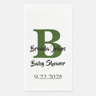 Baby shower Monogram Bos Groen Oerwoud Thema Servet