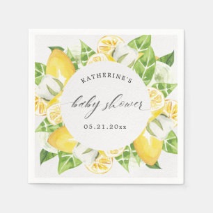baby shower monogram citrusvruchten - citrusbloem servet