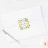 baby shower monogram citrusvruchten - citrusbloem vierkante sticker (Envelop)
