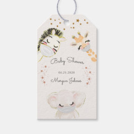 baby shower monogram dierlijk gezichtsmasker cadeaulabel