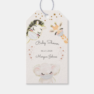 baby shower monogram dierlijk gezichtsmasker cadeaulabel
