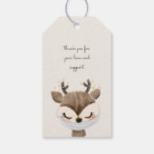 baby shower monogram dierlijk gezichtsmasker cadeaulabel (Achterkant)