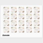baby shower monogram dierlijk gezichtsmasker vierkante sticker (Vel)