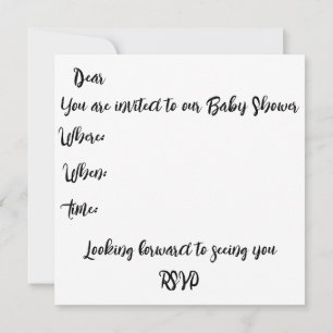 Baby shower monogram naam minimaal eenvoudig kaart