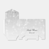 Baby shower Monogram Silver Bokeh Sparkle Lights Bedankdoosjes (Uitgevouwen)
