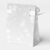 Baby shower Monogram Silver Bokeh Sparkle Lights Bedankdoosjes (Achterkant)