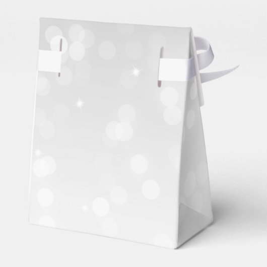 Baby shower Monogram Silver Bokeh Sparkle Lights Bedankdoosjes (Achterkant)