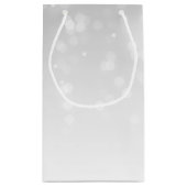 baby shower monogram Silver Bokeh Sparkle Lights Klein Cadeauzakje (Achterkant)