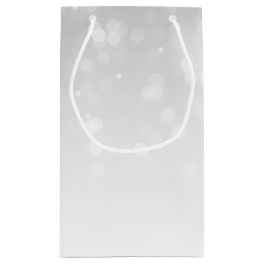 baby shower monogram Silver Bokeh Sparkle Lights Klein Cadeauzakje (Achterkant)