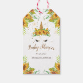 baby shower monogram slaapzooltje met eenhoornzonn cadeaulabel (Voorkant)
