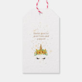 baby shower monogram slaapzooltje met eenhoornzonn cadeaulabel (Achterkant)