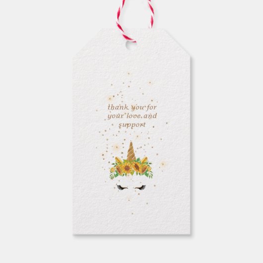 baby shower monogram slaapzooltje met eenhoornzonn cadeaulabel (Achterkant)