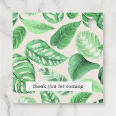 baby shower monogram tropische safari dieren bedankjes labels (Achterkant)