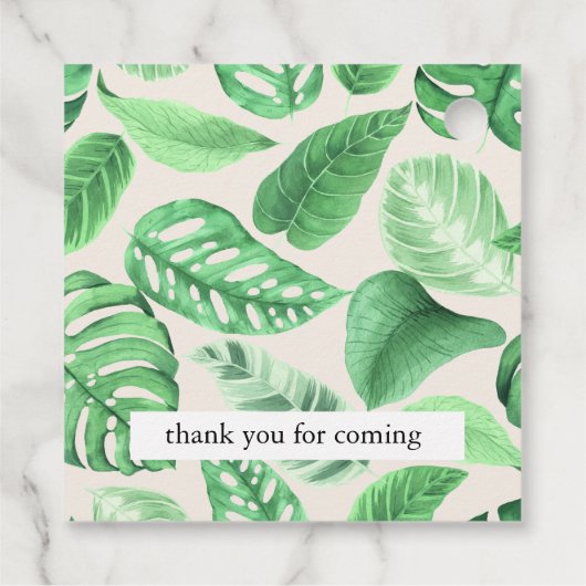 baby shower monogram tropische safari dieren bedankjes labels (Achterkant)