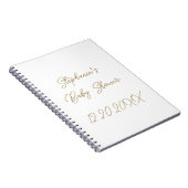 Baby shower Monograms Elegant Gold Script Gast Notitieboek (Rechterzijde)