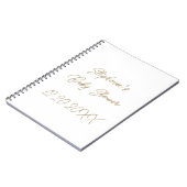 Baby shower Monograms Elegant Gold Script Gast Notitieboek (Linkerzijde)
