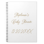 Baby shower Monograms Elegant Gold Script Gast Notitieboek (Voorkant)