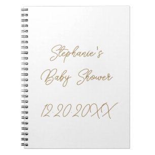 Baby shower Monograms Elegant Gold Script Gast Notitieboek