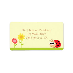 Baby Shower: Mooie baby lieveheersbeestje in een t Etiket