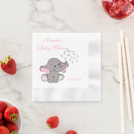 Baby Shower, Mooie Olifant Papieren Servet (Insitu)