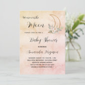 Baby shower Moon blush roos Gold girl Kaart (Staand voorkant)