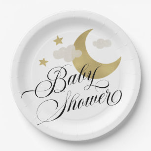 baby shower Moon Stars en Clouds Papieren Bordje