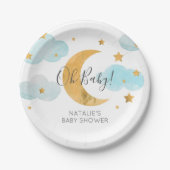 Baby Shower Moon & Stars Papieren Bordje (Voorkant)