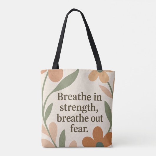 Baby shower motivatie quote Adem in AI-kunst Tote Bag (Achterkant)