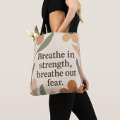 Baby shower motivatie quote Adem in AI-kunst Tote Bag (Dichtbij)