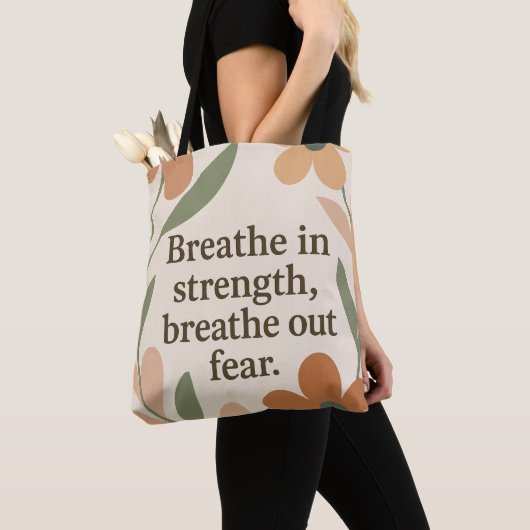 Baby shower motivatie quote Adem in AI-kunst Tote Bag (Dichtbij)