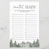 Baby shower Mountain Woodland Name dat Baby (Voorkant)