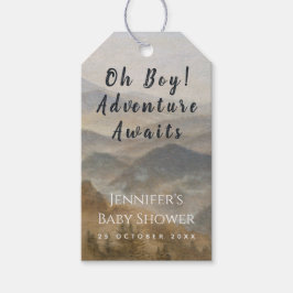 Baby shower Mountains Oh Boy Adventure wacht Cadeaulabel
