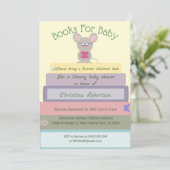 Baby shower Muisbibliotheek in pinken Kaart (Staand voorkant)
