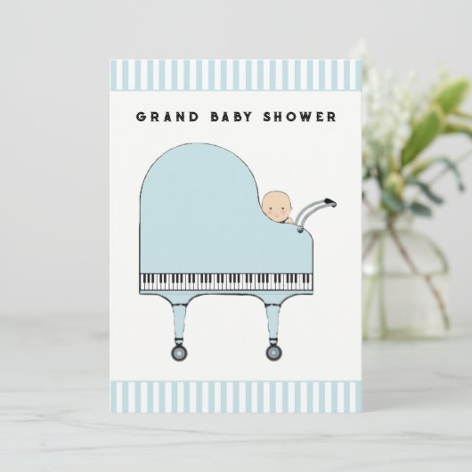 Baby shower Music Thema Kaart (Staand voorkant)