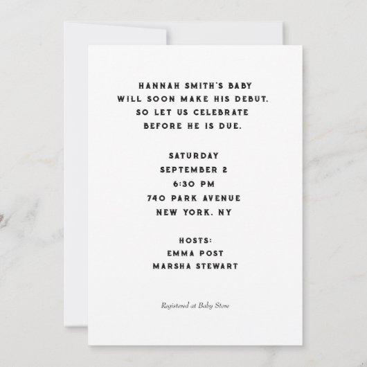 Baby shower Music Thema Kaart (Achterkant)