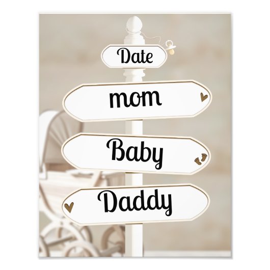 Baby Shower Muur Kunst Foto Afdruk (Voorkant)