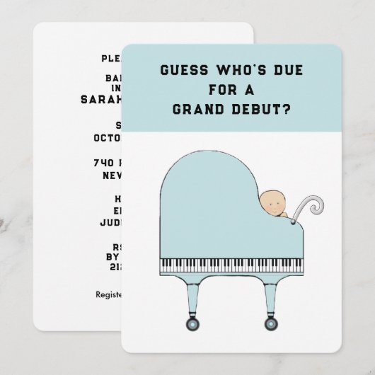 Baby shower Muziek Thema Uitnodiging (Voorkant / Achterkant)