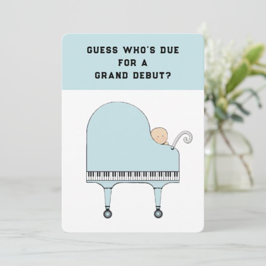 Baby shower Muziek Thema Uitnodiging (Staand voorkant)