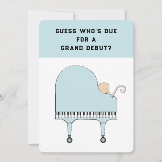 Baby shower Muziek Thema Uitnodiging (Voorkant)