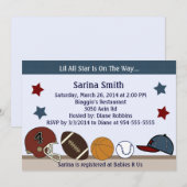 Baby shower MVP/Sports2/Birthday Party-uitnodiging Kaart (Voorkant / Achterkant)