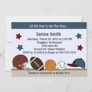 Baby shower MVP/Sports2/Birthday Party-uitnodiging Kaart
