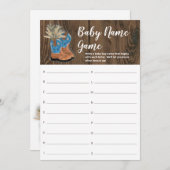 Baby shower naam kleine Cowboy Bootie (Voorkant / Achterkant)