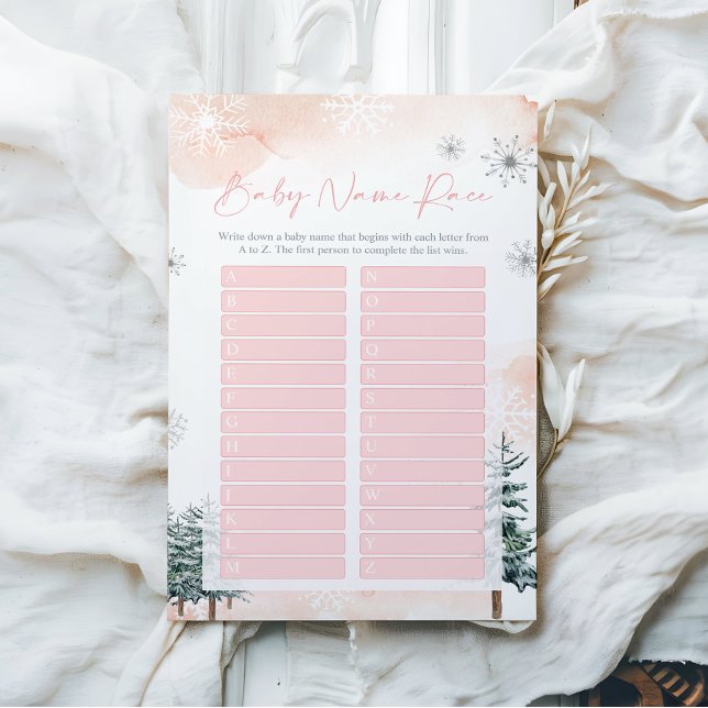 Baby shower Naam Race Game kaart (Creator heeft geüpload)