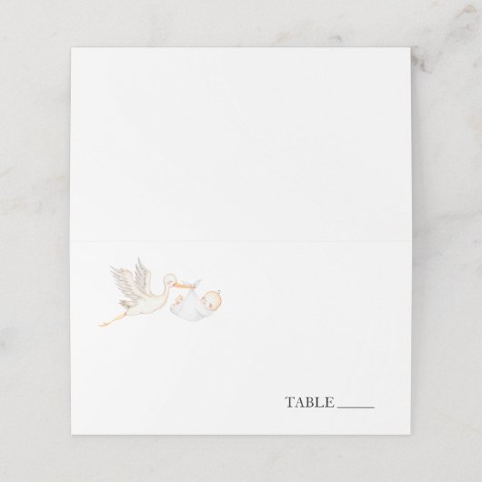 Baby shower naam winkel Plaats kaarten Plaatskaartje (Buitenkant ongevouwen)