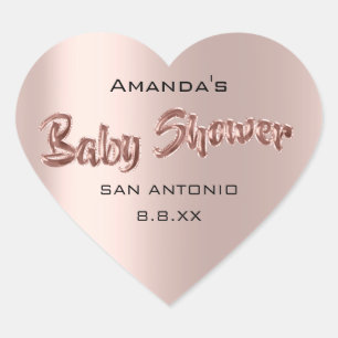 Baby Shower Naamballonnen Roze Bruiloft Hart Sticker